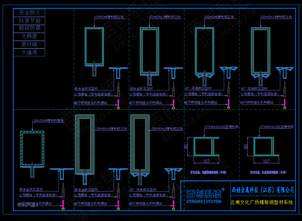 云南文化廣場精制鋼型材幕墻系統(tǒng)圖紙深化案例 - 西創(chuàng)系統(tǒng)(圖3)
