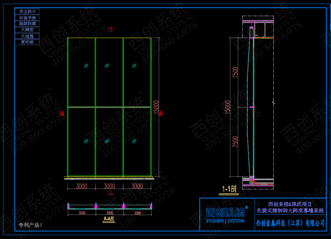 西創(chuàng)系統(tǒng)&深圳項目：魚腹式凹型精制鋼超大跨度幕墻系統(tǒng)圖紙深化(圖3)