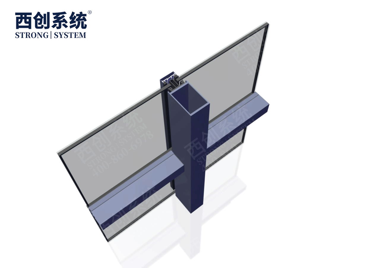 140mm×90mm×4mm×8mm江蘇蘇州項(xiàng)目對(duì)稱等壁厚凹型直角鋼玻璃幕墻系統(tǒng)——西創(chuàng)系統(tǒng)(圖6)