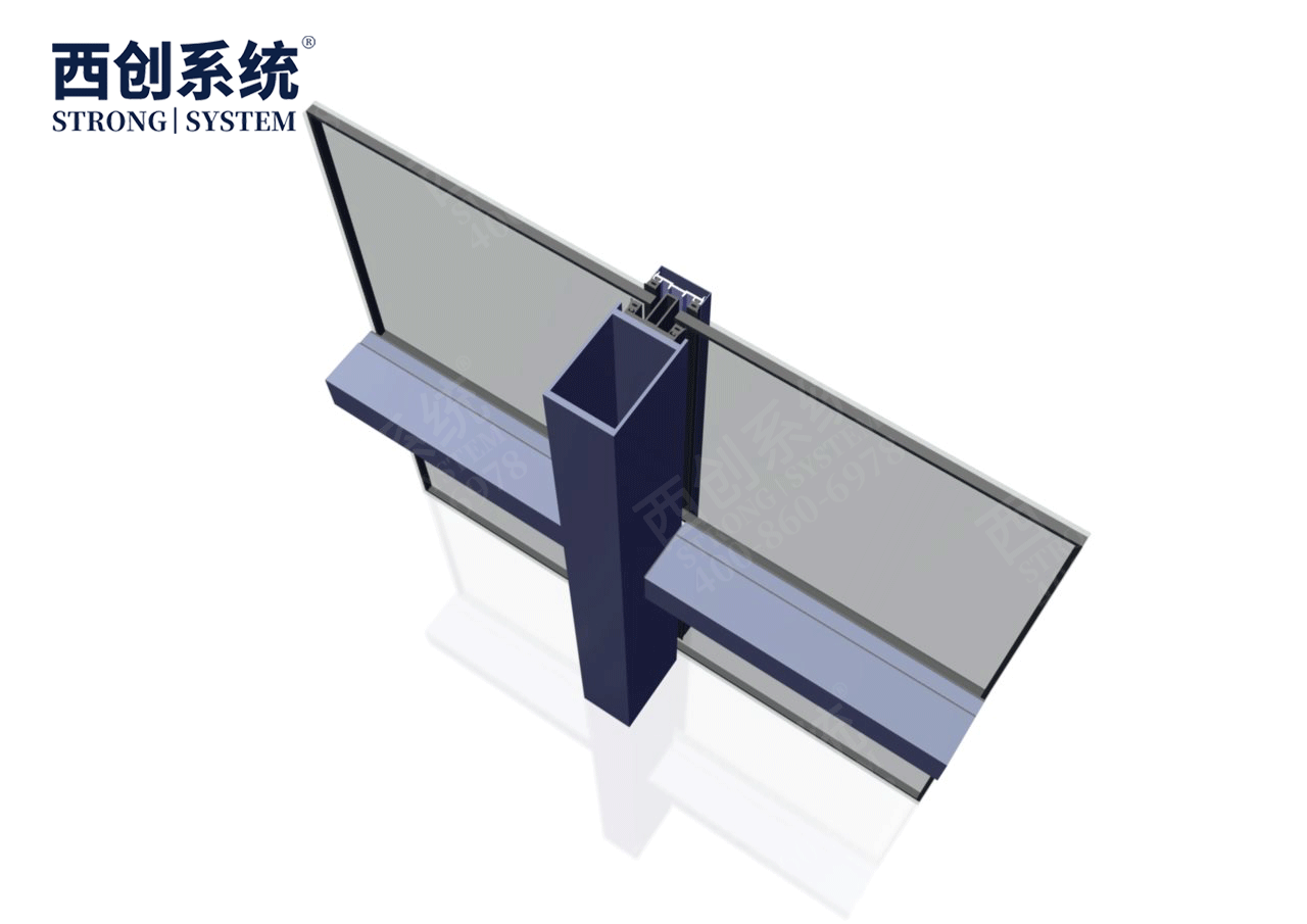 140mm×90mm×4mm×8mm江蘇蘇州項(xiàng)目對(duì)稱等壁厚凹型直角鋼玻璃幕墻系統(tǒng)——西創(chuàng)系統(tǒng)(圖7)