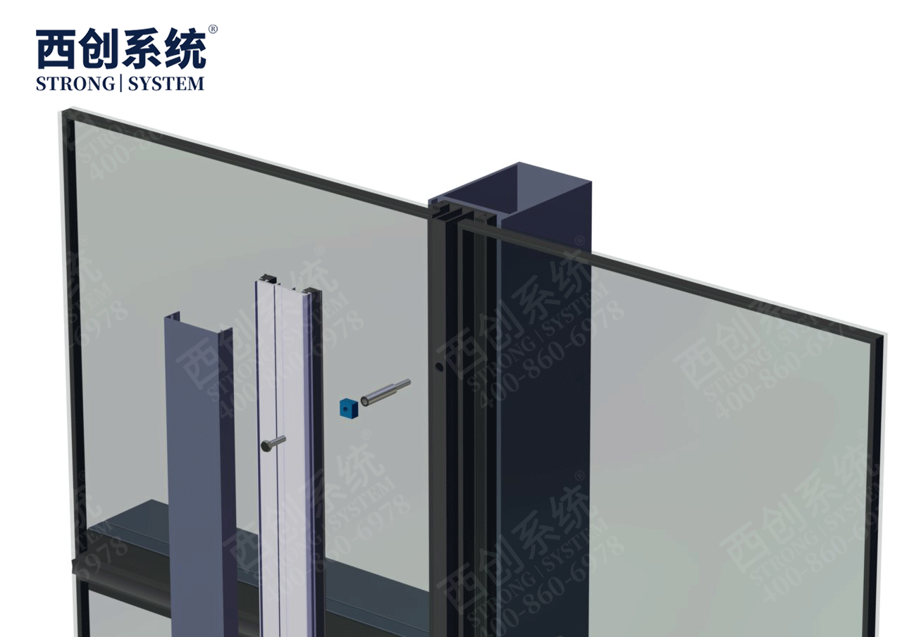 140mm×90mm×4mm×8mm江蘇蘇州項(xiàng)目對(duì)稱等壁厚凹型直角鋼玻璃幕墻系統(tǒng)——西創(chuàng)系統(tǒng)(圖8)