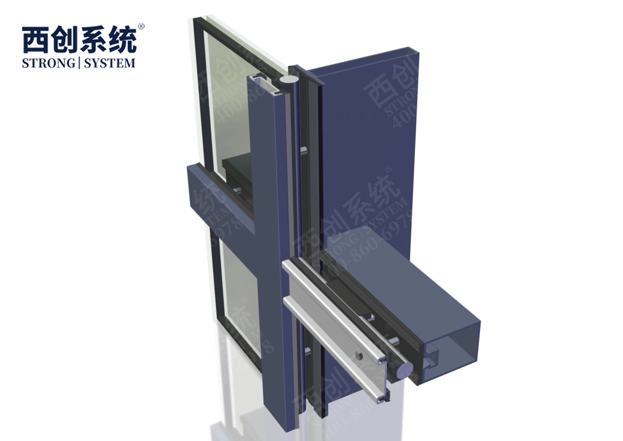 江西新能源科技綜合樓冷彎精制鋼玻璃幕墻系統(tǒng) —— 西創(chuàng)系統(tǒng)(圖13)