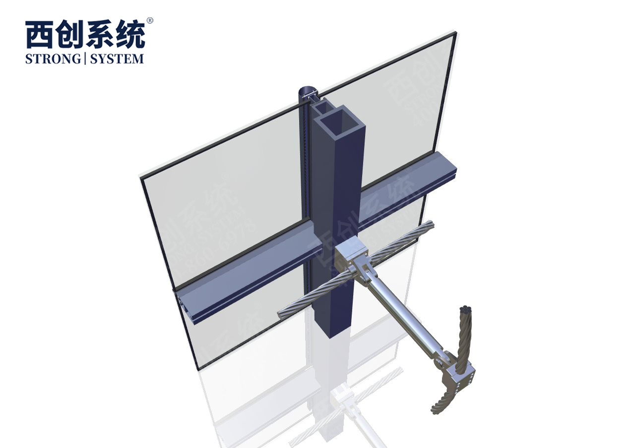 山東·青島上合綜合樓項目凸型精制鋼索桿自平衡玻璃幕墻系統(tǒng)——西創(chuàng)系統(tǒng)(圖12)