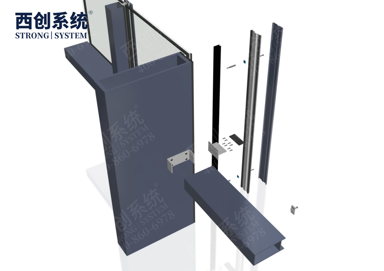 上海舊樓改造項(xiàng)目高層橫向大跨度矩形凹型精制鋼玻璃幕墻——西創(chuàng)系統(tǒng)(圖18)